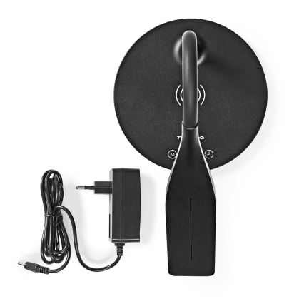 LED Dimmelhető érintőképernyős rugalmas asztali lámpa 15W vezeték nélküli töltéssel Qi LED/5,5W/230V 2700-6500K fekete