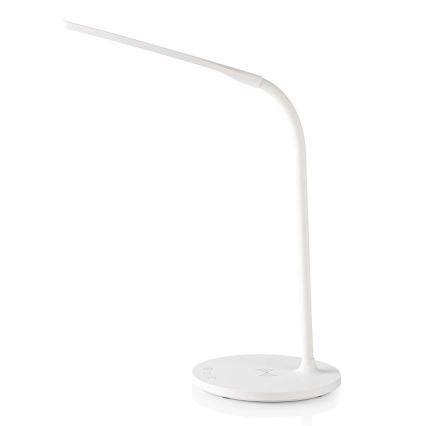 LED Dimmelhető érintőképernyős rugalmas asztali lámpa 15W vezeték nélküli töltéssel Qi LED/5,5W/230V 2700-6500K fehér