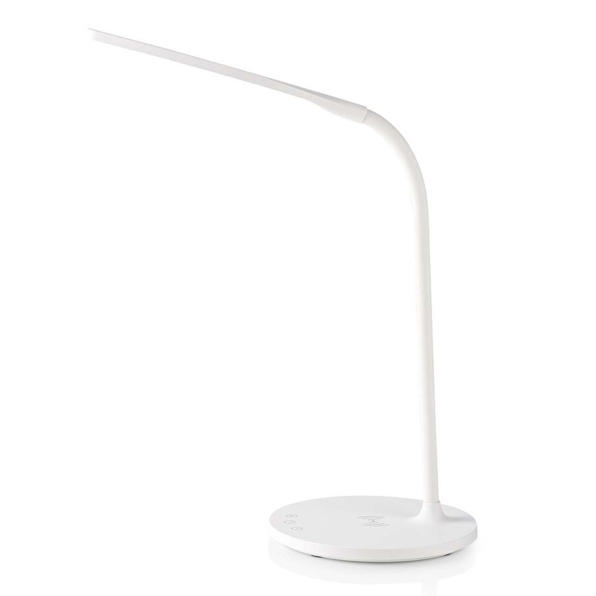 LED Dimmelhető érintőképernyős rugalmas asztali lámpa 15W vezeték nélküli töltéssel Qi LED/5,5W/230V 2700-6500K fehér