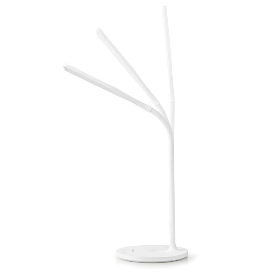 LED Dimmelhető érintőképernyős rugalmas asztali lámpa 15W vezeték nélküli töltéssel Qi LED/5,5W/230V 2700-6500K fehér