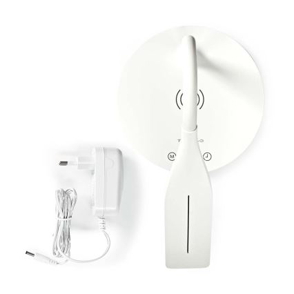 LED Dimmelhető érintőképernyős rugalmas asztali lámpa 15W vezeték nélküli töltéssel Qi LED/5,5W/230V 2700-6500K fehér
