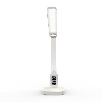 Dimmelhető, újratölthető, érintésvezérelt asztali LED-lámpa kijelzővel LED/7,5W/1200 mAh 3000/4000/5700K CRI 90 fehér