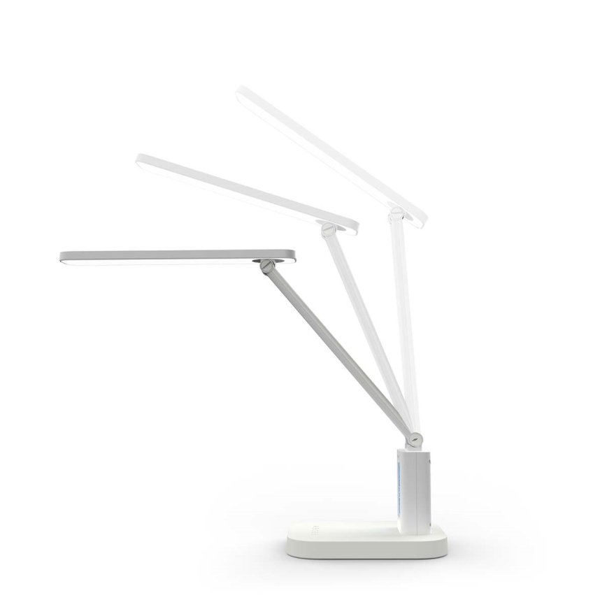 Dimmelhető, újratölthető, érintésvezérelt asztali LED-lámpa kijelzővel LED/7,5W/1200 mAh 3000/4000/5700K CRI 90 fehér