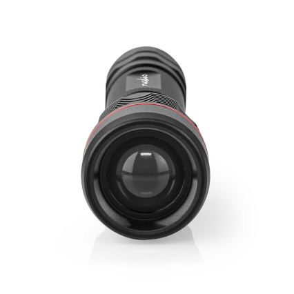 Fényerőszabályozható, újratölthető alumínium zseblámpa LED/10W/5V 2200 mAh IPX7 fekete