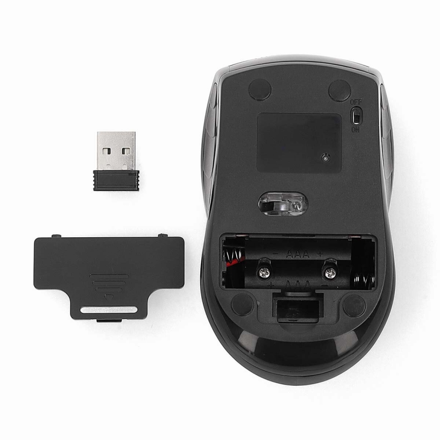 Vezeték nélküli egér 800/1200/1600 DPI 2xAAA fekete