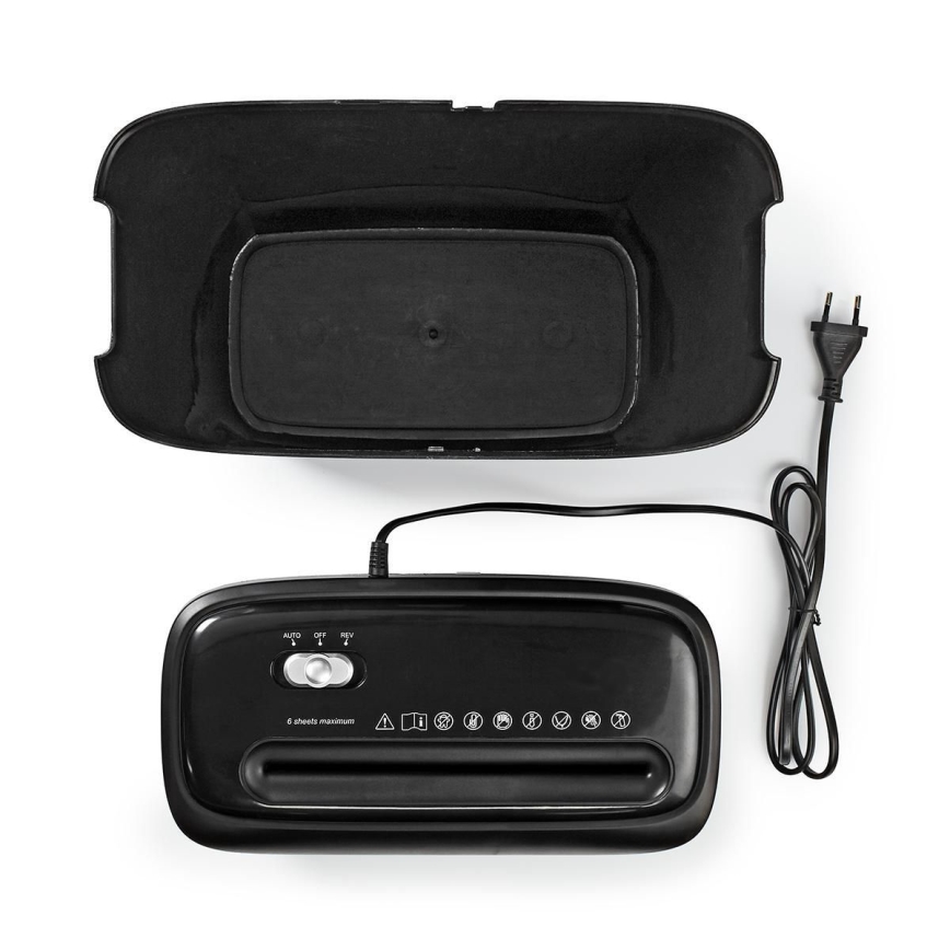 Nedis PASH120BKA4 - Iratmegsemmisítő A4  térfogat 12 l 230V fekete