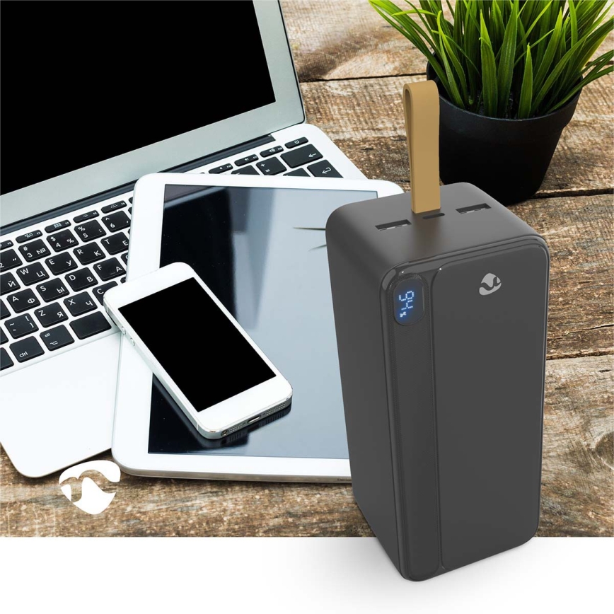 Powerbank LED-kijelzővel, Power Delivery, 30 000 mAh