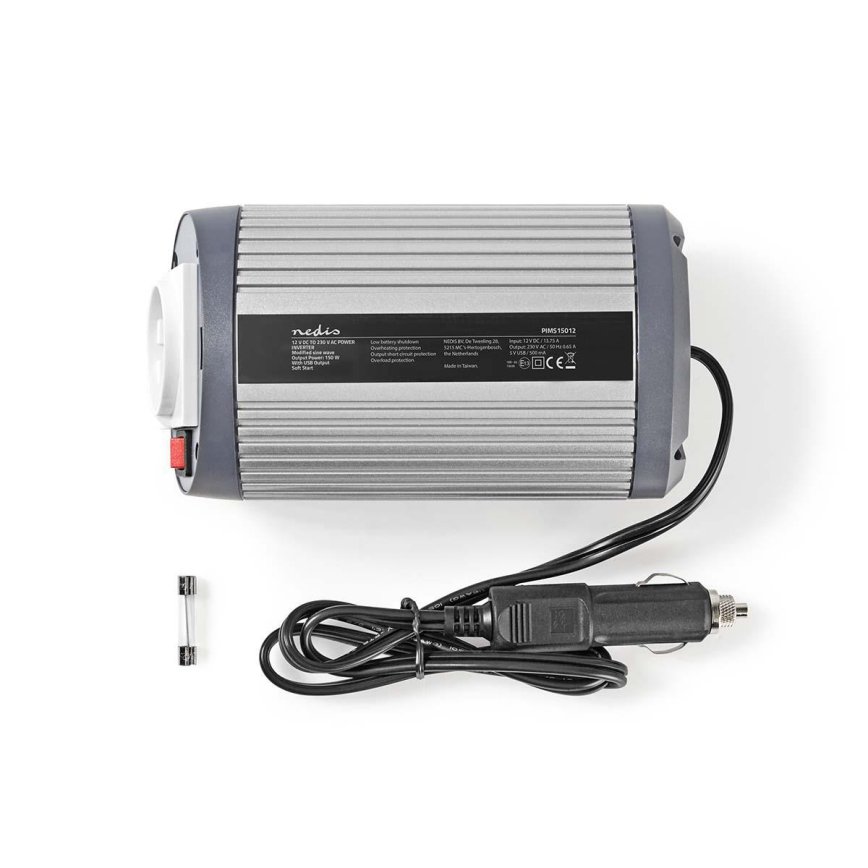 Feszültség átalakító 150W/12/230V + USB