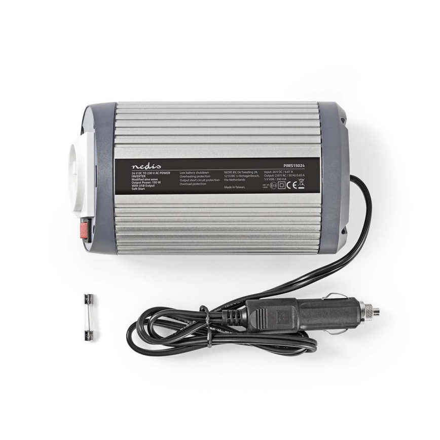 Feszültség átalakító 150W/24/230V + USB