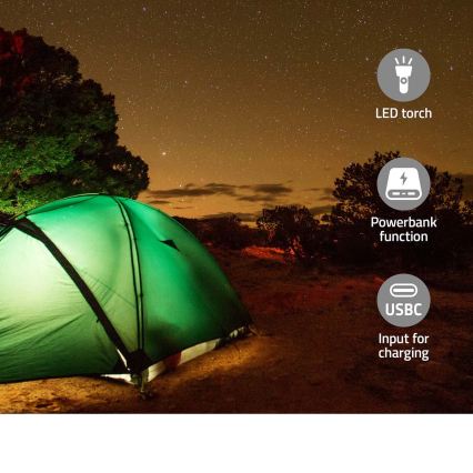 DAB+/FM rádió kézi hajtókarral, napelemes töltéssel és beépített LED lámpával, 5V/2500 mAh, zöld/fekete