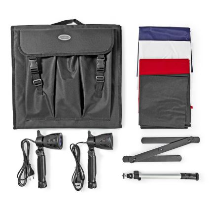 LED Hordozható fotóstúdió 2xGU10/5W/230V