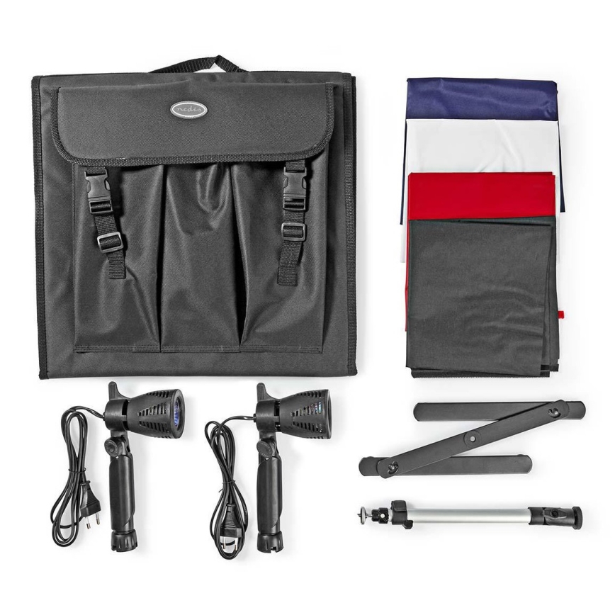 LED Hordozható fotóstúdió 2xGU10/5W/230V