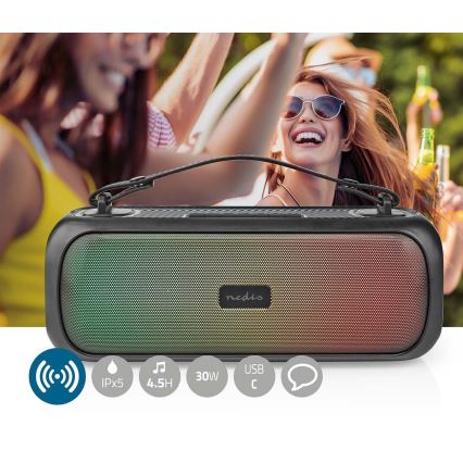 LED RGB újratölthető hangszóró 45W/3000 mAh IPX5