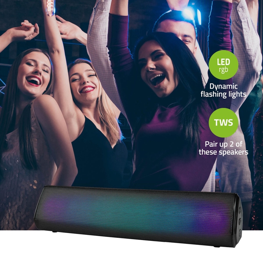 LED RGB újratölthető hangszóró 18W/1200 mAh