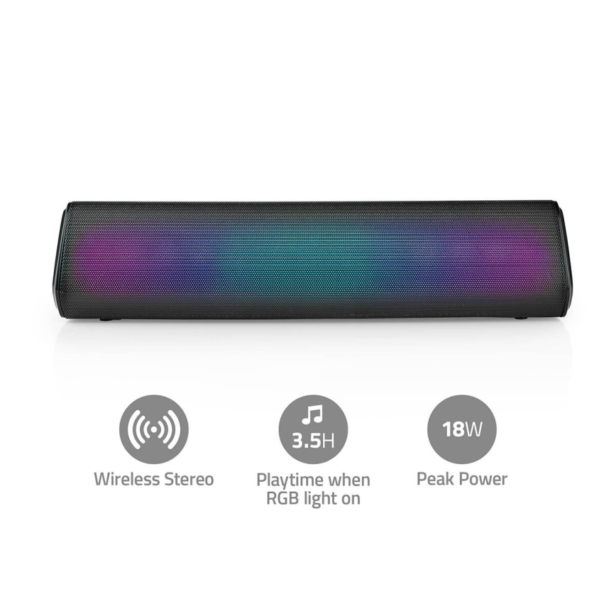 LED RGB újratölthető hangszóró 18W/1200 mAh