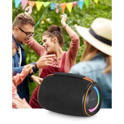 LED-es újratölthető hangszóró 40W/1200 mAh IPX4 fekete