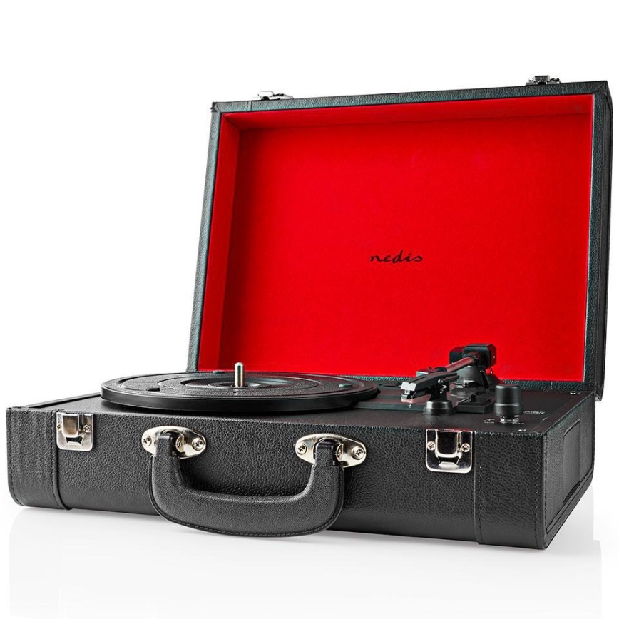 Nedis TURN210BK − Lemezjátszó Bluetooth-kapcsolattal 2x9W