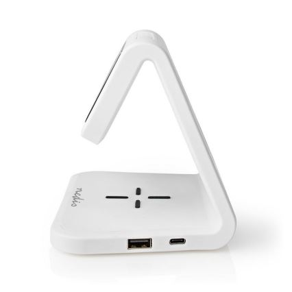 LED RGB Ébresztőóra vezeték nélküli töltővel LED/10W/5V fehér