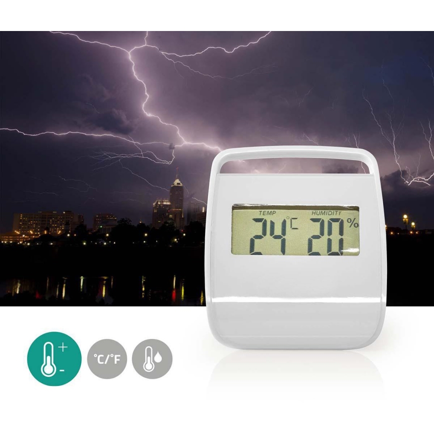 Beltéri hőmérő páratartalom mérővel 1xLR54