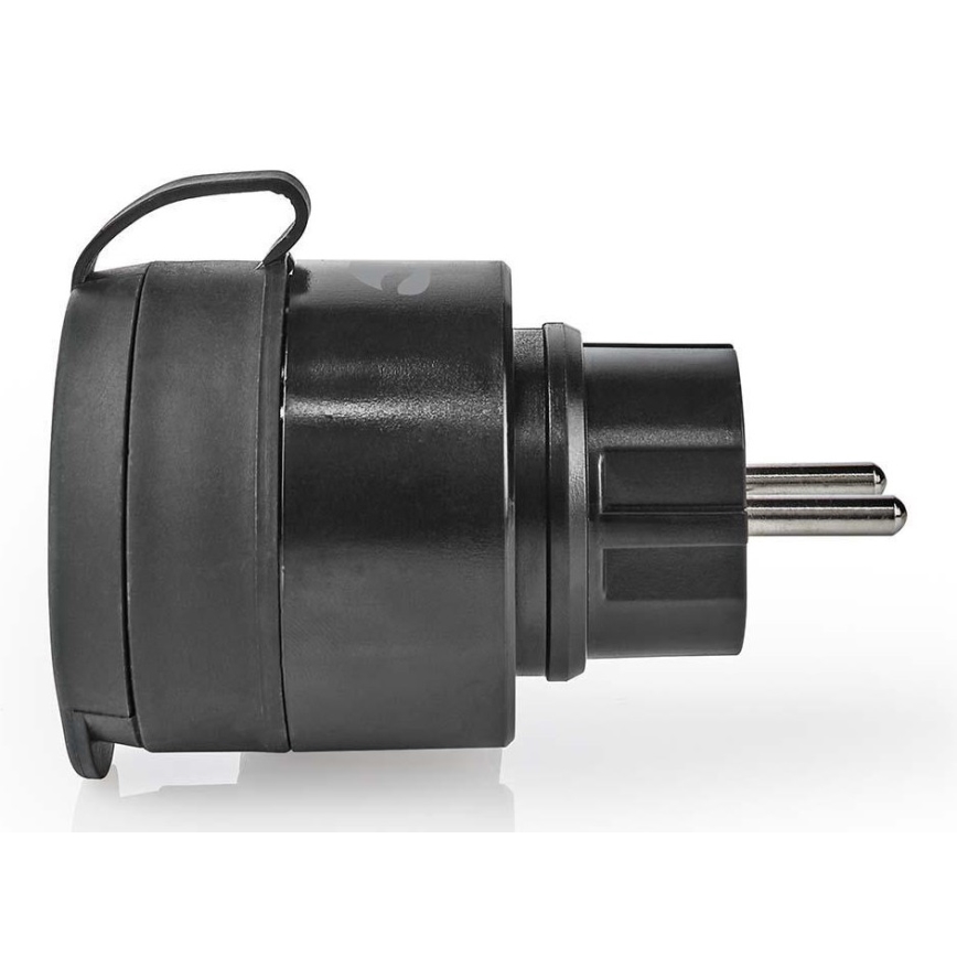 Okos konnektor 3680W/230V/Schuko F típus/16A Wi-Fi IP44 fekete