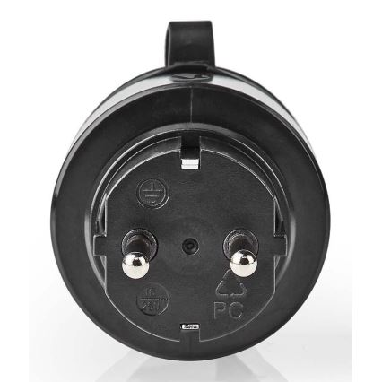 Okos konnektor 3680W/230V/Schuko F típus/16A Wi-Fi IP44 fekete