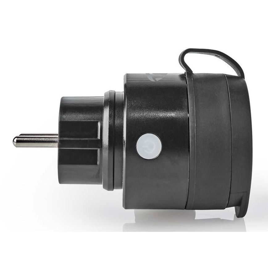 Okos konnektor 3680W/230V/Schuko F típus/16A Wi-Fi IP44 fekete