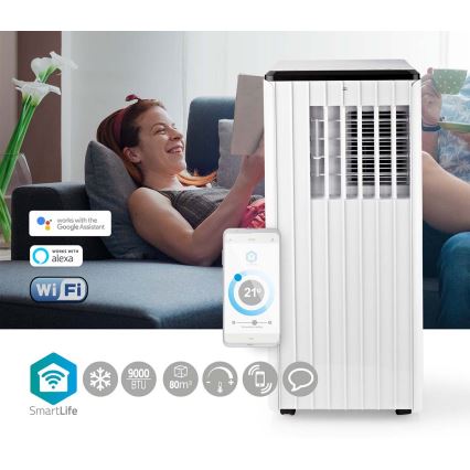 Intelligens mobil klíma 3 az 1-ben teljes tartozékokkal 1010W/230V 9000 BTU Wi-Fi + távirányítás