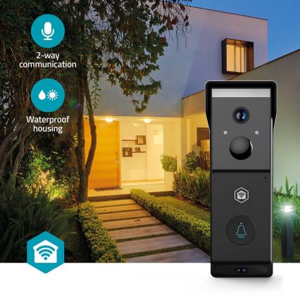 SmartLife mozgásérzékelős videócsengő, 4400 mAh akkumulátor, 2x Full HD (1080p), IP54, Wi‑Fi, Tuya-kompatibilis
