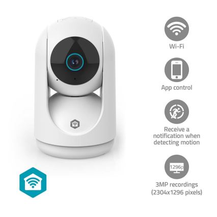 Smartlife okos kamera 5V, 3 MP, Full HD 1296p, Wi-Fi, Tuya