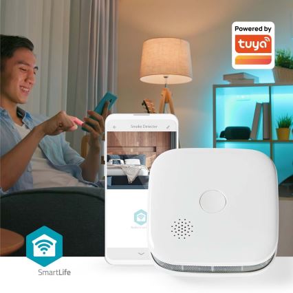 SmartLife okos füstérzékelő 3V/1xCR123A Wi-Fi Tuya