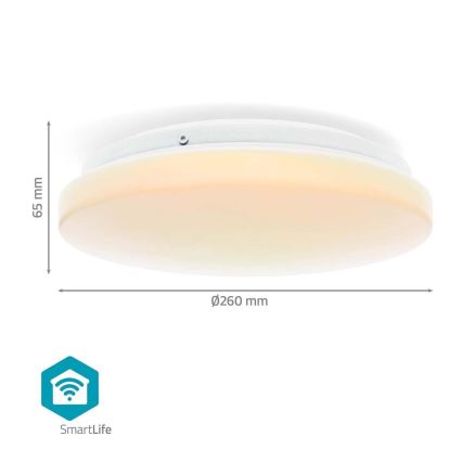 LED RGBW Szabályozható fürdőszobai mennyezeti lámpa SmartLife LED/18W/230V 2700-6500K IP44 Wi-Fi Tuya