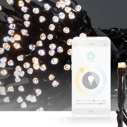 LED fényfüzér 100xLED/8 funkció 15m IP65 Wi-Fi Tuya