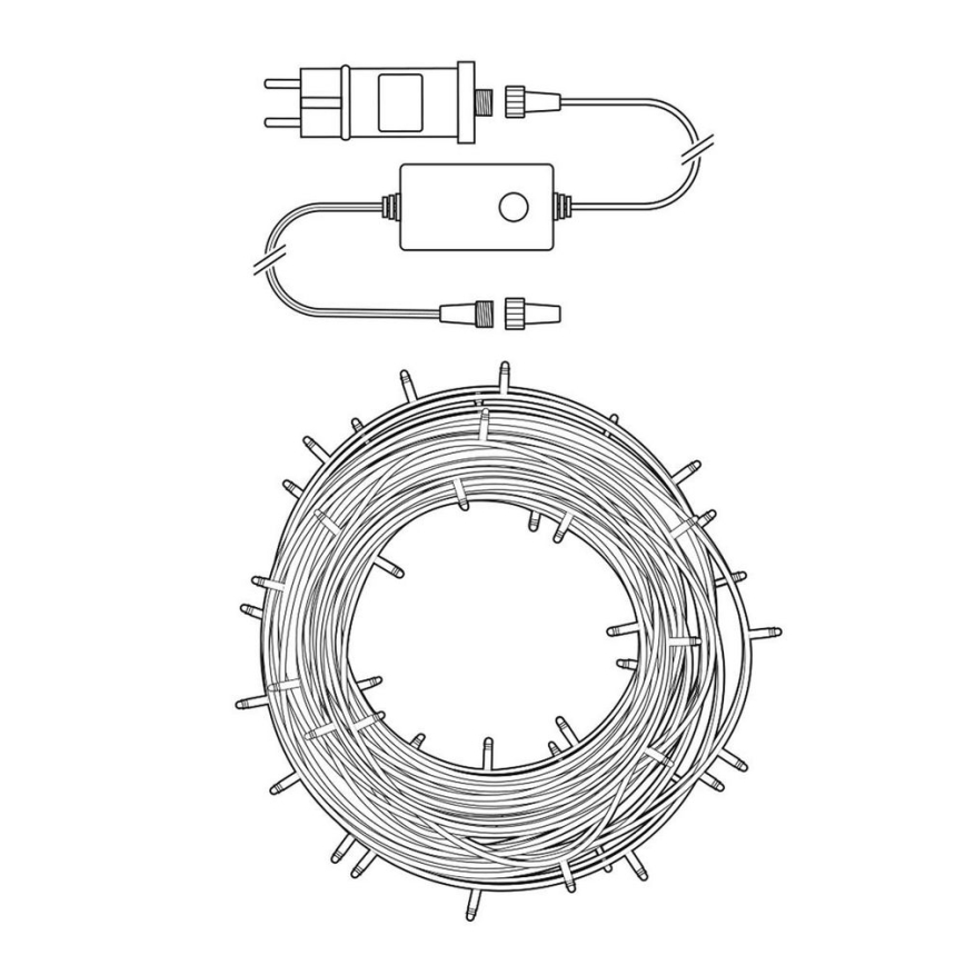 LED fényfüzér, 50 LED, 8 üzemmód, 5 m, IP65, Wi‑Fi (Tuya)