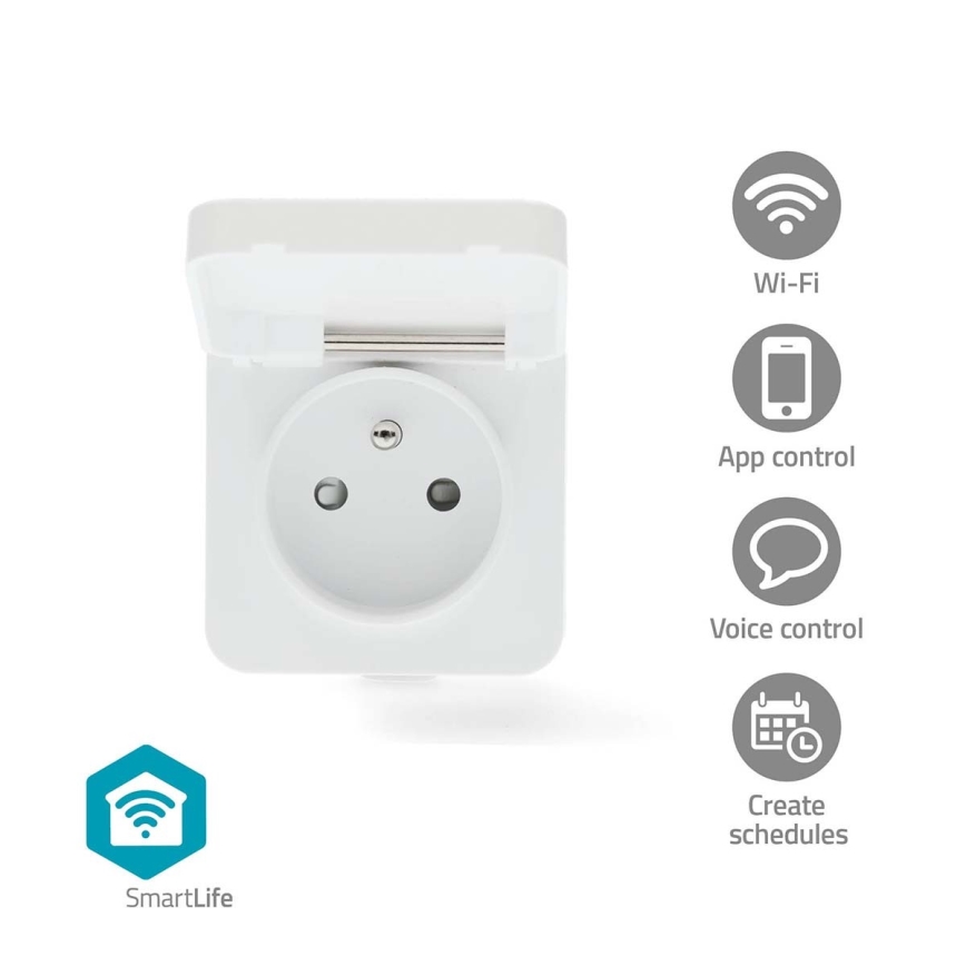 Okos konnektor 3680W/230V/ Type E/16A Wi-Fi Tuya IP44