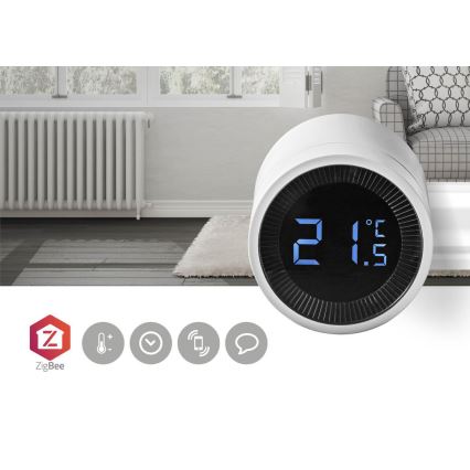 LED ZigBee okos radiátorvezérlés 2xAA-val