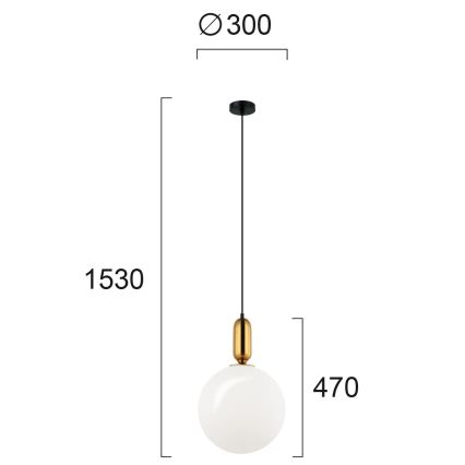 NEPTUNE kábeles függőlámpa 1xE27/40W/230V arany