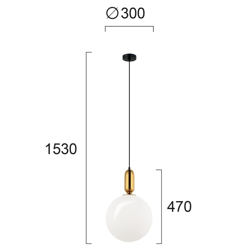 NEPTUNE kábeles függőlámpa 1xE27/40W/230V arany