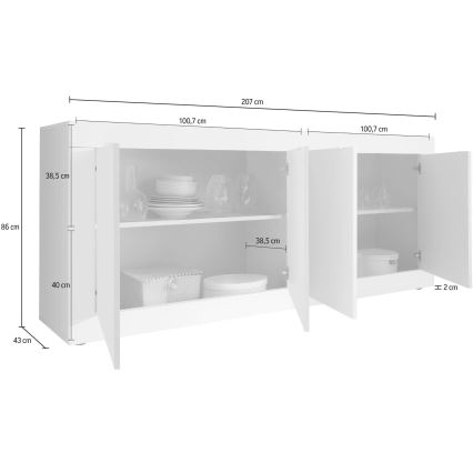 NERILA komód fehér/barna