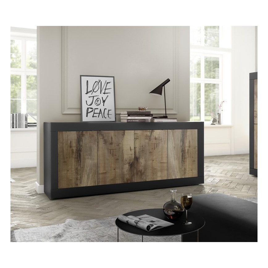 NERILA komód fekete/barna