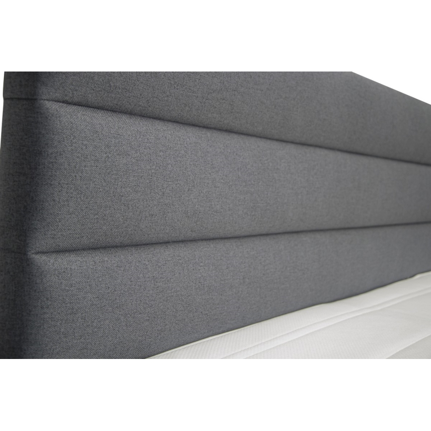 Kárpitozott ágy tárolóval, matracokkal és topperrel NEW BOLERO 180x200 cm szürke