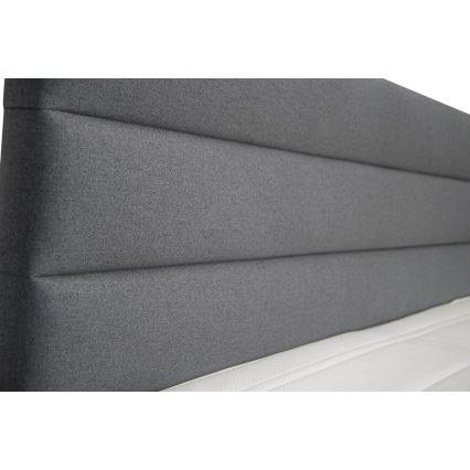 NEW BOLERO 160x200 cm kárpitozott ágy tárolóval, matracokkal és topperrel, szürke
