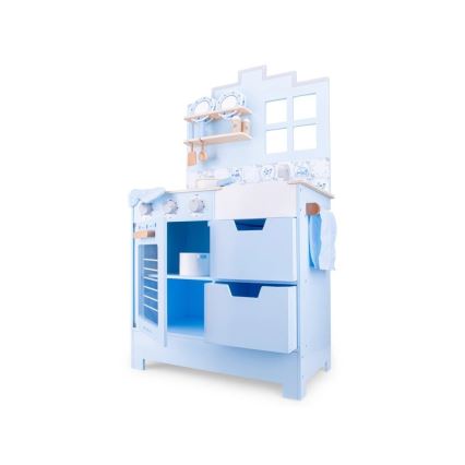 New Classic Toys - Fa konyha kiegészítőkkel kék
