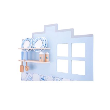 New Classic Toys - Fa konyha kiegészítőkkel kék