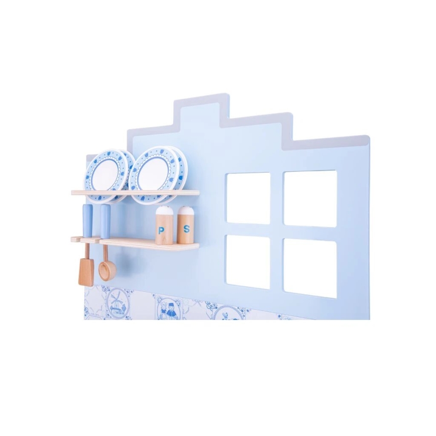 New Classic Toys - Fa konyha kiegészítőkkel kék