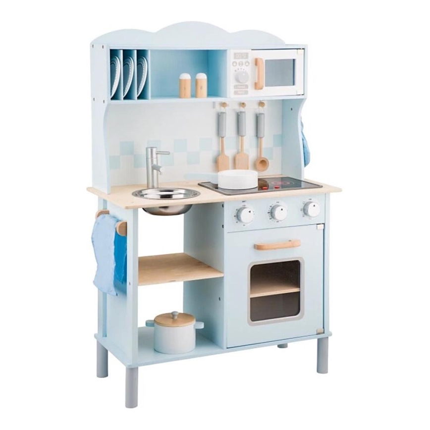 New Classic Toys - Fa konyha kiegészítőkkel világoskék