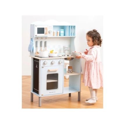 New Classic Toys - Fa konyha kiegészítőkkel világoskék