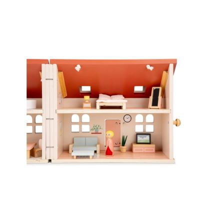 New Classic Toys - Fa babaház piros színben