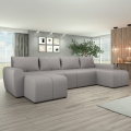 NEWPORT kárpitozott, univerzális, kihúzható U-alakú ülőgarnitúra, szürke