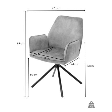 NEXORO étkezőszék, 1 db, antracit
