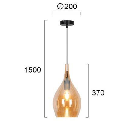 NEXT függeszték kábellel 1xE27/40W/230V narancssárga/fekete